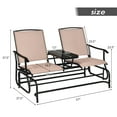 thumbnail image 3 of Costway 2 Person Outdoor Patio Double Glider Chair Loveseat Rocking Brown, 3 of 10