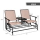 thumbnail image 3 of Costway Mecedora para 2 Personas, Silla de Columpio con Mesa Central de Cristal Templado, Banco de Exterior con Estructura de Acero & Tejido de Malla Transpirable para Porche, Balcón, 3 of 6