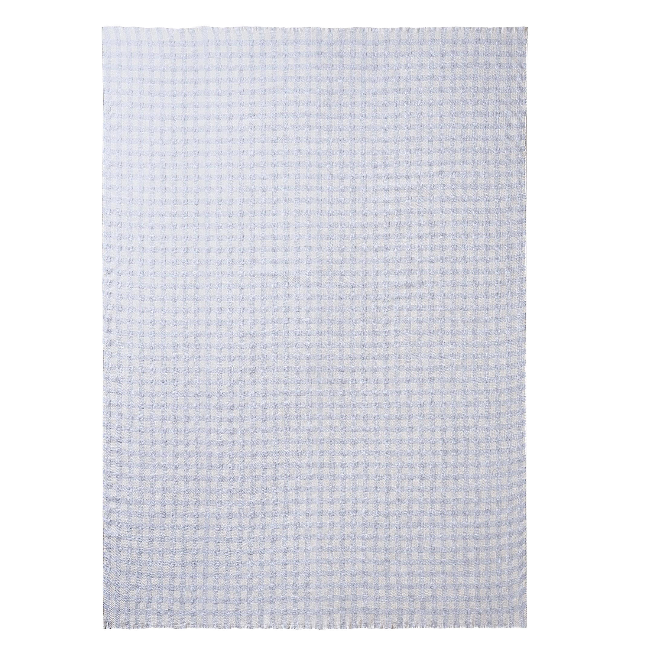 My Texas House Blue Woven Gingham Fringe Throw, 60" x 80"