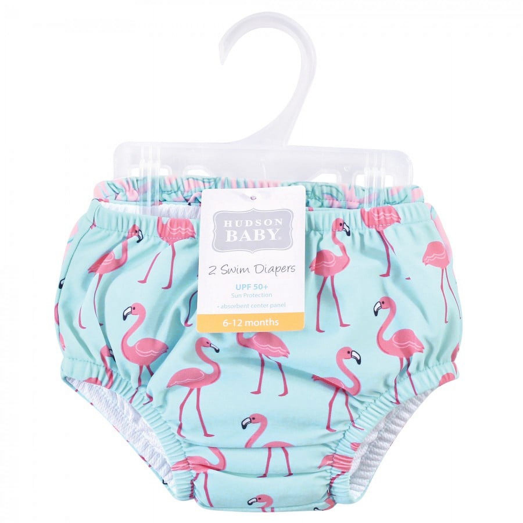 Hudson Baby Infant and Toddler Girl Swim Diapers, Flamingos, 4 Toddler