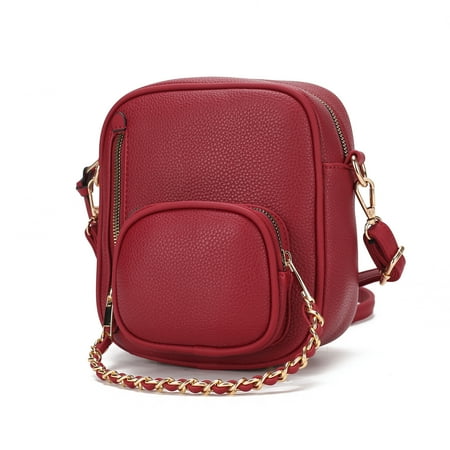 MKF Collection Winona Vegan Leather Women's Crossbody Bag, Chic Elegant Crossover Purse Handbag by Mia K - Red