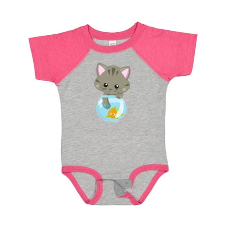 

Inktastic Cute Cat Little Cat Kitty Kitten Fish Bowl Gift Baby Girl Bodysuit