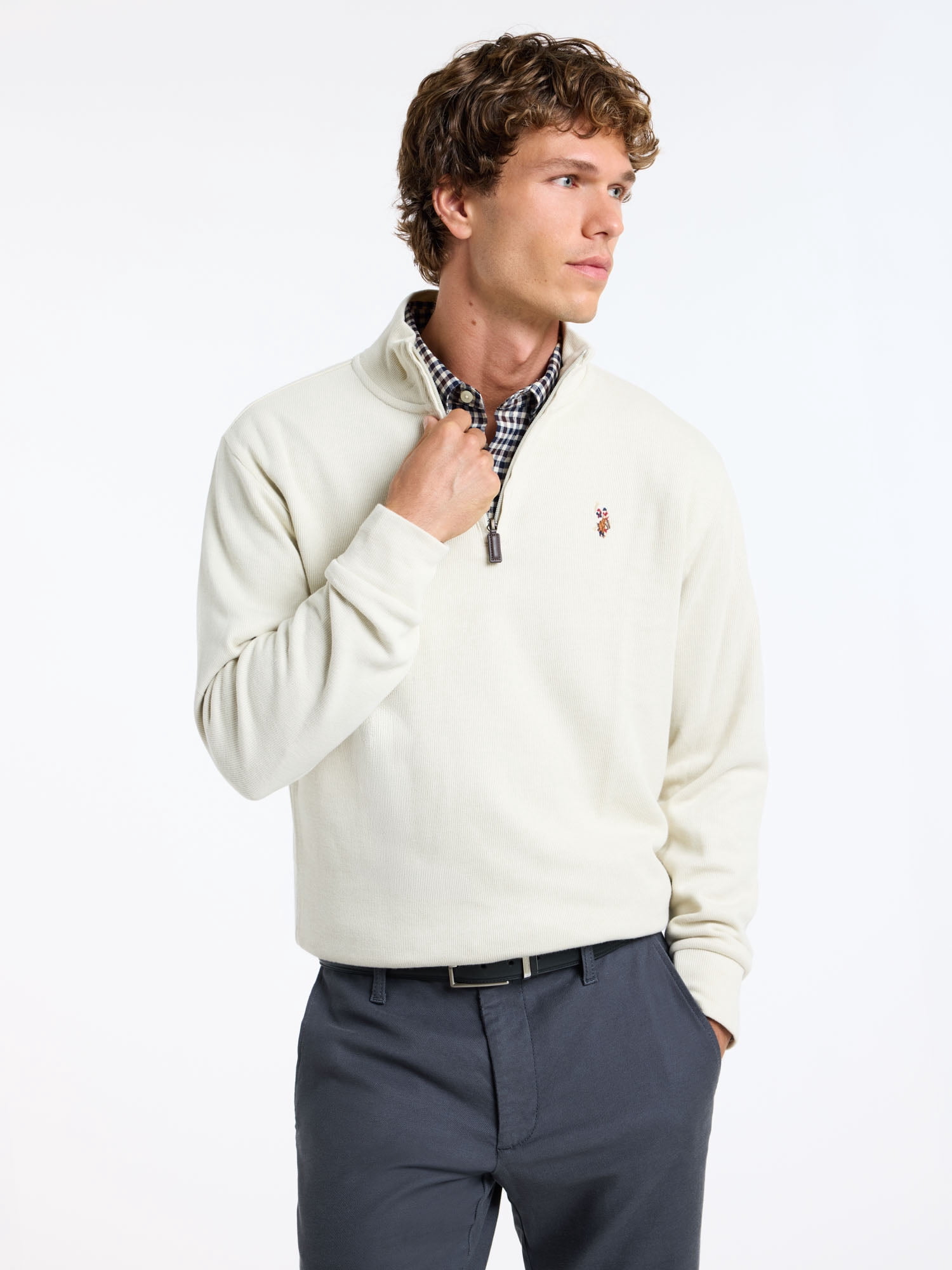 U.S. Polo Assn. Men's Quarter Zip Flatback
