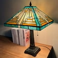 thumbnail image 2 of Vinplus Tiffany Table Lamp, 23" Tall Antique Mission Style Stained Glass Bedside Desk Lamp, 2 of 7