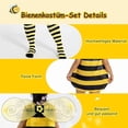 thumbnail image 4 of Cute Bee Costume for Women – Full Set includes Striped Dress, Wings, Antennae Headband & Knee-High Socks, Perfect for Halloween, Parties & Photos Yellow 110, 4 of 7
