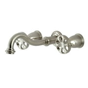 Kingston Brass Belknap Two-Handle 3-Hole Wall Mount Bathroom Faucet Brushed Nickel Brushed