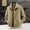 A_Khaki, variant on Men's Lapel Collar Water Resistant Casual Jacket, Multi Pocket Full Zip Lightweight Windproof Coat, Elastic Cuffs Business Casual Outerwear for Work Daily Wear Khaki M