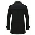 thumbnail image 2 of Men's Business Woolen Coat Fashion Double Collar Mid-length Woolen Jacket For Autumn/ Winter, 2 of 8