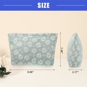 Vocoste Flower Cosmetic Bags Zipper Large Capacity Makeup Pouch Green 9.06x2.17x7.48