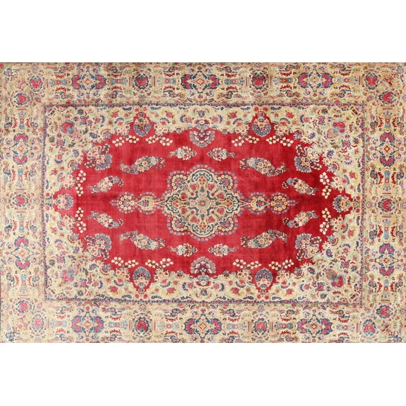 Ahgly Company Machine Washable Indoor Rectangle Traditional Cherry Red Area Rugs, 3' x 5'