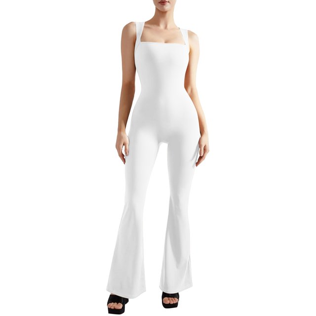 PEASKJP Shapewear pour Femmes Col Rond Vêtements Manches Courtes Manches Longues T-Shirt Justaucorps, Blanc G