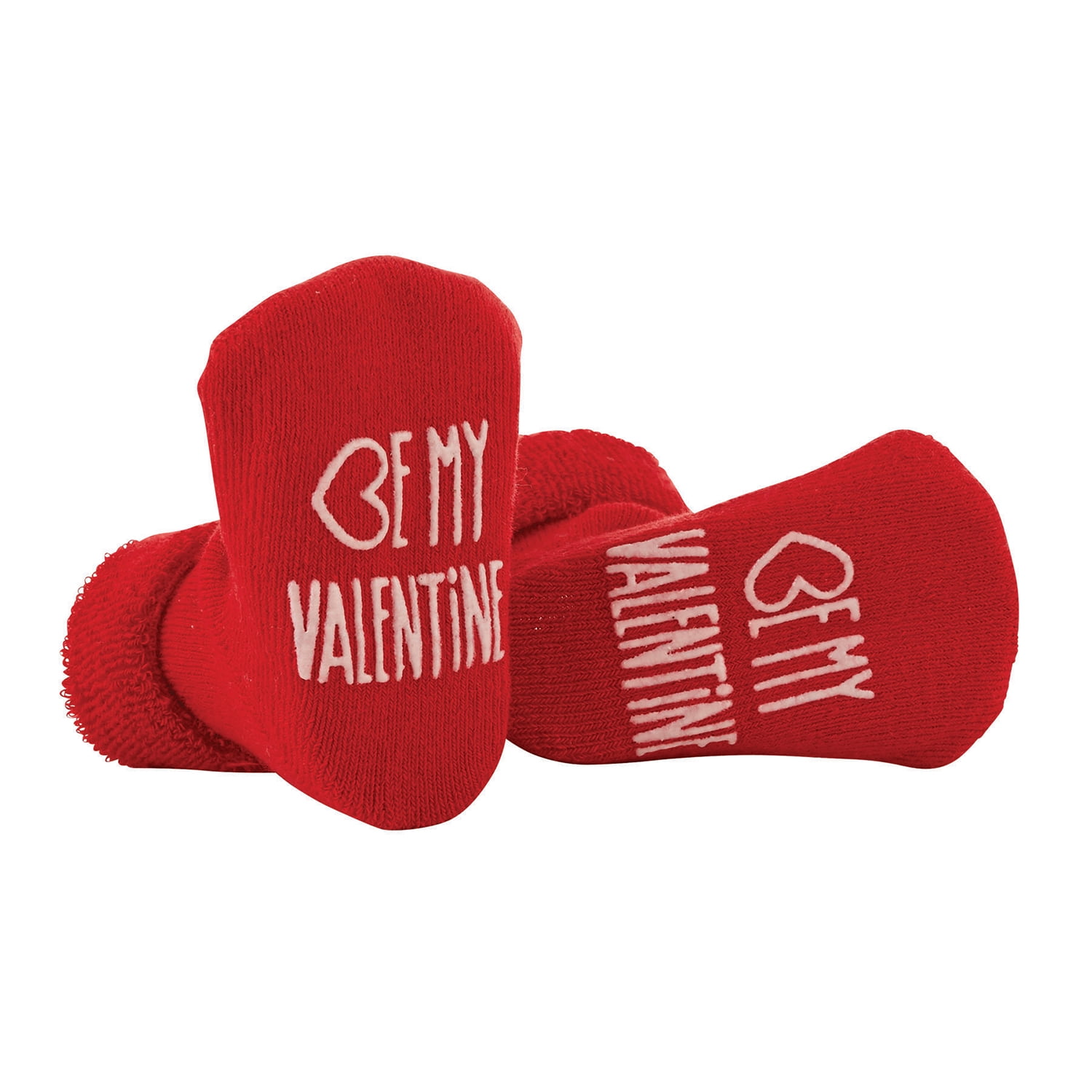 6" Red And White "Be My Valentine" Socks For 312 Months Old Babies