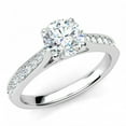 thumbnail image 3 of HeartsAndYou 1.6ct Round Cut Moissanite Accent Solitaire Engagement Ring for Women 18k White Gold Over Silver, 3 of 6