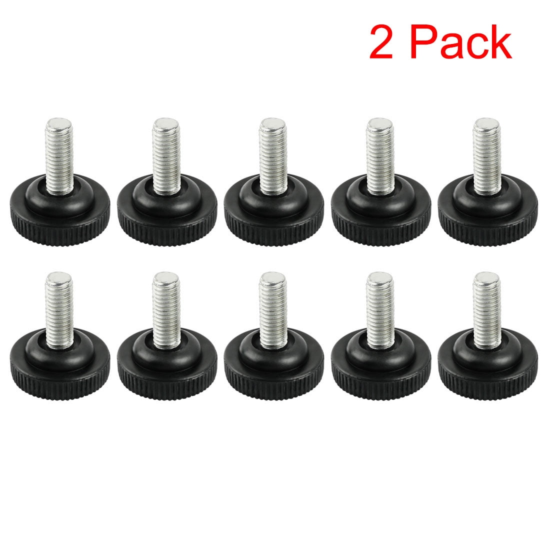 Unique Bargains 8mm Dia Adjustable Furniture Glide Leveling Feet for Chair Desk Leg 10Pcs/Pack, 2 Pack