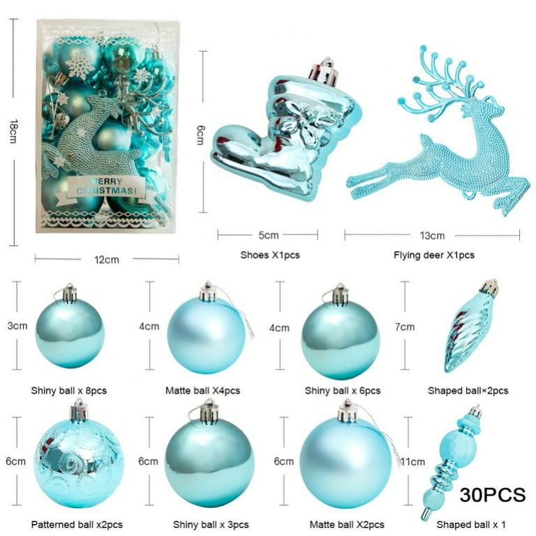 30-Piece Blue, Silver Shatterproof Christmas Ornaments Set - Gift Ornaments  - Hallmark