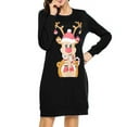 thumbnail image 1 of Robe à Manches Longues Imprimé de Noël pour Femmes, Mini Robe pour Dames, 1 of 2