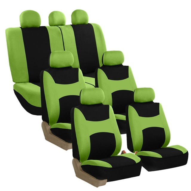 FH Group Universal Fit Car Seat Covers Flat Cloth, Split Benches for Cars, Auto, Trucks, SUV 3 Rows