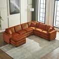 thumbnail image 6 of Modern U Shaped 6-seat Sectional Sofa Couch with one Ottoman and three toss pillows ,Modular Sofa for Living Room,Corduroy sofa, 6 of 27