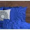 thumbnail image 5 of D.N.G. BEDDINGS 100% Egyptian Cotton 5 Piece Circle Ruffle Comforter Set with 1 Freebie Ruffle Pillow | 550 GSM Filled Microfiber - Full/Queen Size, Royal Blue Color - 800 Thread Count, 5 of 5