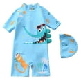 thumbnail image 1 of GDREDA One Piece Bathing Suits Boys Cartoon Swimsuit Sun Protective Swimwear For Kids Beach And Pool Activities Sky Blue,8-9Years, 1 of 5