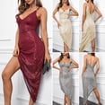 thumbnail image 4 of Labymos Robe à Sequins pour Femmes Sans Manches Bretelles Spaghetti Réglables Robe de Soirée Irrégulière, 4 of 7