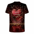 thumbnail image 5 of Men's Valentine's Day T-Shirt Short Sleeve Round Neck Graphic Print Casual Pullover Tee Wine XL, 5 of 5