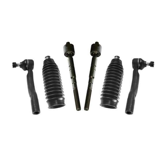 PartsW - 6 Pc New Kit Tie Rod Linkages Rack and Pinion Bellow Boots Front Steering for Toyota Camry 2007-2011 Hybrid ONLY