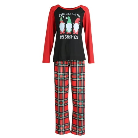 

Christmas Parent-child Outfits Long Sleeve Round Neck Letter Pullover Patchwork Romper Plaid Trousers