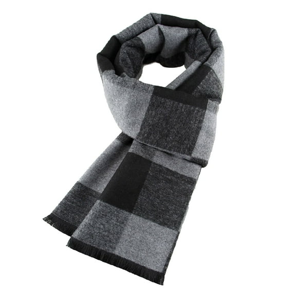 Alkepwun Mens Winter Warm Long Soft Scarf Soft Classic Scarves Plaid Tassel Scarf for Men Perfect Holiday Gift