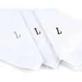 thumbnail image 2 of Boxed Gifts Initial Letter Embroidered Premier Cotton Monogrammed Handkerchiefs, (3 Pack), 2 of 7