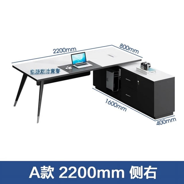 Wooden L Shaped Office Desks Bureau Modern Multifunctional Drawers Office Desks Keyboard Reception Scrivania Angolare Furnitures My Lux Decor Round