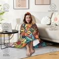 thumbnail image 4 of Wearable Blanket,Pioneer Flower Floral Print Pattern Hooded Wearable Sherpa Blanket for Adults & Teens,Winter Poncho Shawl Wrap Cape Thick Warm,60"x80", 4 of 5