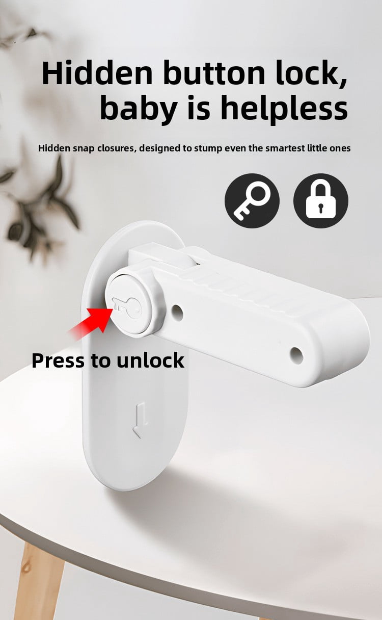 XIHAMA Child safety lock - 5 pieces, White, no drilling required, anti-pinch door handle