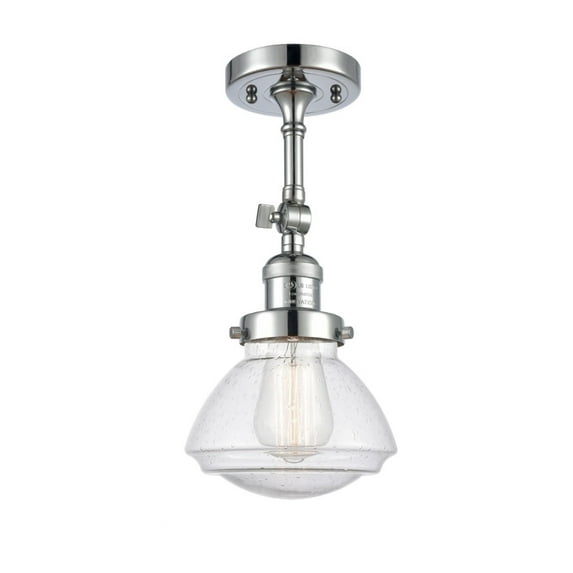 Innovations 201F-PC-G324-LED Olean 1 Light Semi-Flush Mount part of the Franklin Restoration Collection, Polished Chrome