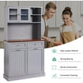 thumbnail image 5 of Kitchen Pantry Storage Cabinet, Microwave Cabinet with Tilt Out Trash Storage, Tall Pantry Cupboard, Freestanding Kitchen Hutch (Grey), 5 of 9