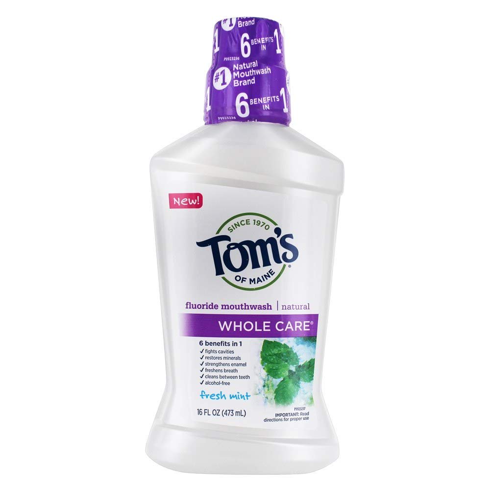 Tom's of Maine Whole Care Fluoride Natural Mouthwash Fresh Mint &ndash; 16
