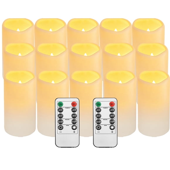 Velas impermeables sin llama con control remoto, paquete de 15 unidades, Tappovaly