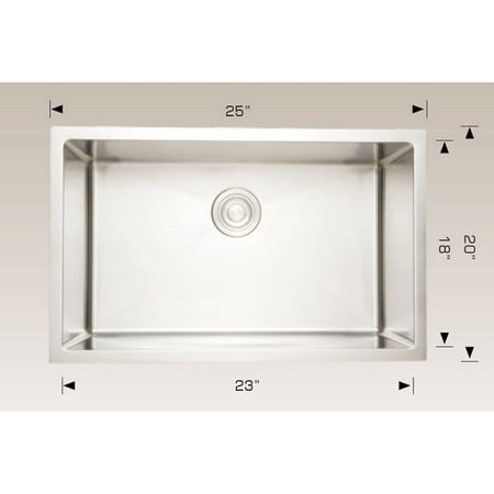 American Imaginations 25-in. W CSA Approved Chrome Laundry Sink With Stainless Steel Finish And 16 Gauge
