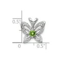 thumbnail image 2 of White Sterling Silver Charm Pendant Peridot Round Green Diamond, 2 of 2
