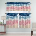thumbnail image 5 of Pink Blue Curtain Valances Set Beige Gradient Ocean Wave Abstract Beach Coastal Kitchen Curtains 36&nbsp;inch Length Rod Pocket Valance and Tiers 3 Piece Set Small Bedroom Bathroom Laundry Decor, 5 of 9