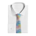 thumbnail image 2 of Men'S Tie 4.7×3.1in Is Not Easy To Deform And Fade Anti-Drift Button Design Is Easy To Take Care Of For Work Travel Daily Business White Tie-Dye Background Rainbow Colors_2, 2 of 8