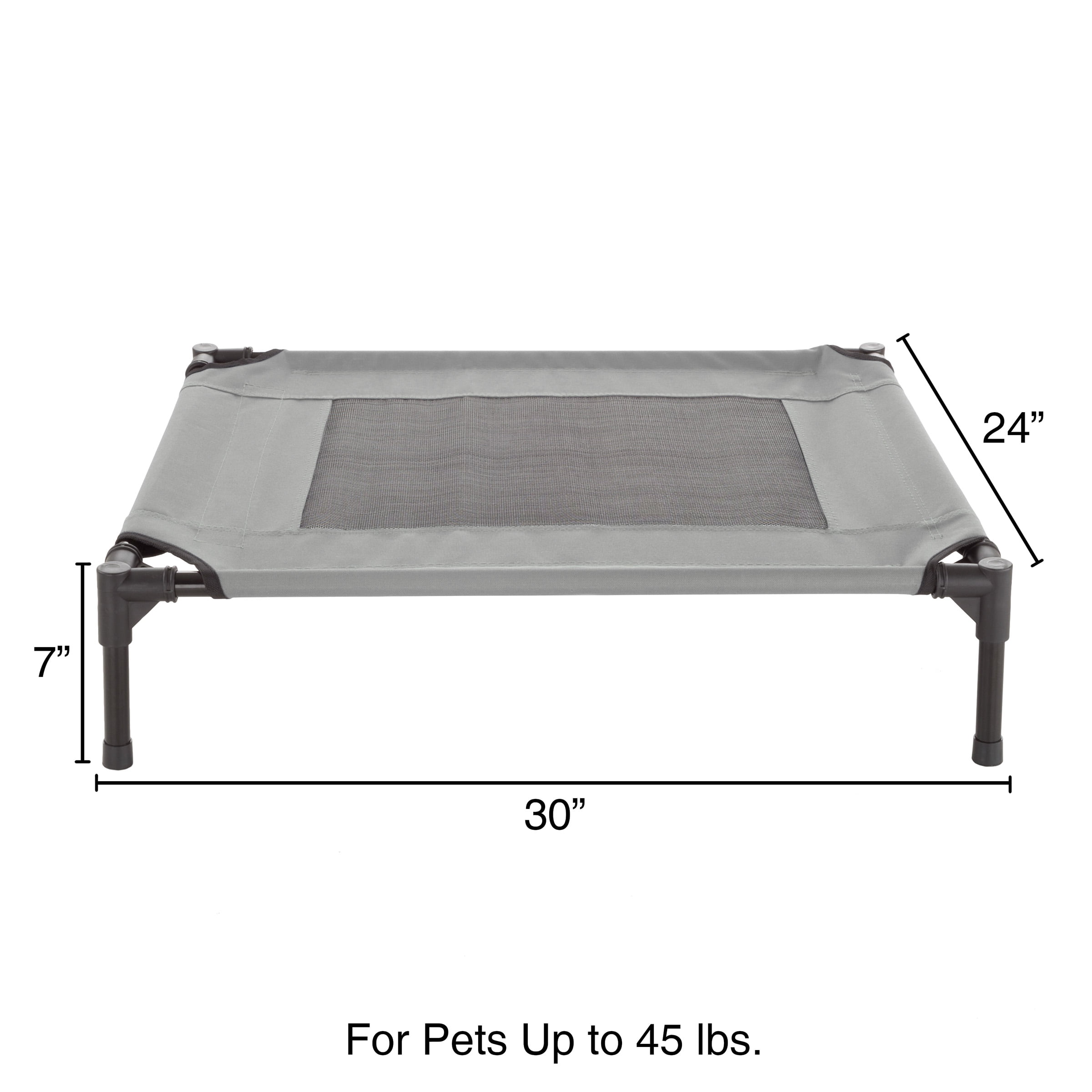 PETMAKER 30x24 Indoor/Outdoor Elevated Dog Bed for Pets up to 50lbs, Gray