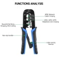 thumbnail image 2 of Labymos Ratcheting Crimping Tool 3 in 1 Multifunction Wire Crimpers Stripper Cutter, 8P 6P Network, 2 of 7