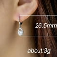 thumbnail image 2 of Water Drop Round White Zirconia White Gold Filled Cz Earrings Women's Ear Buckle, 2 of 5