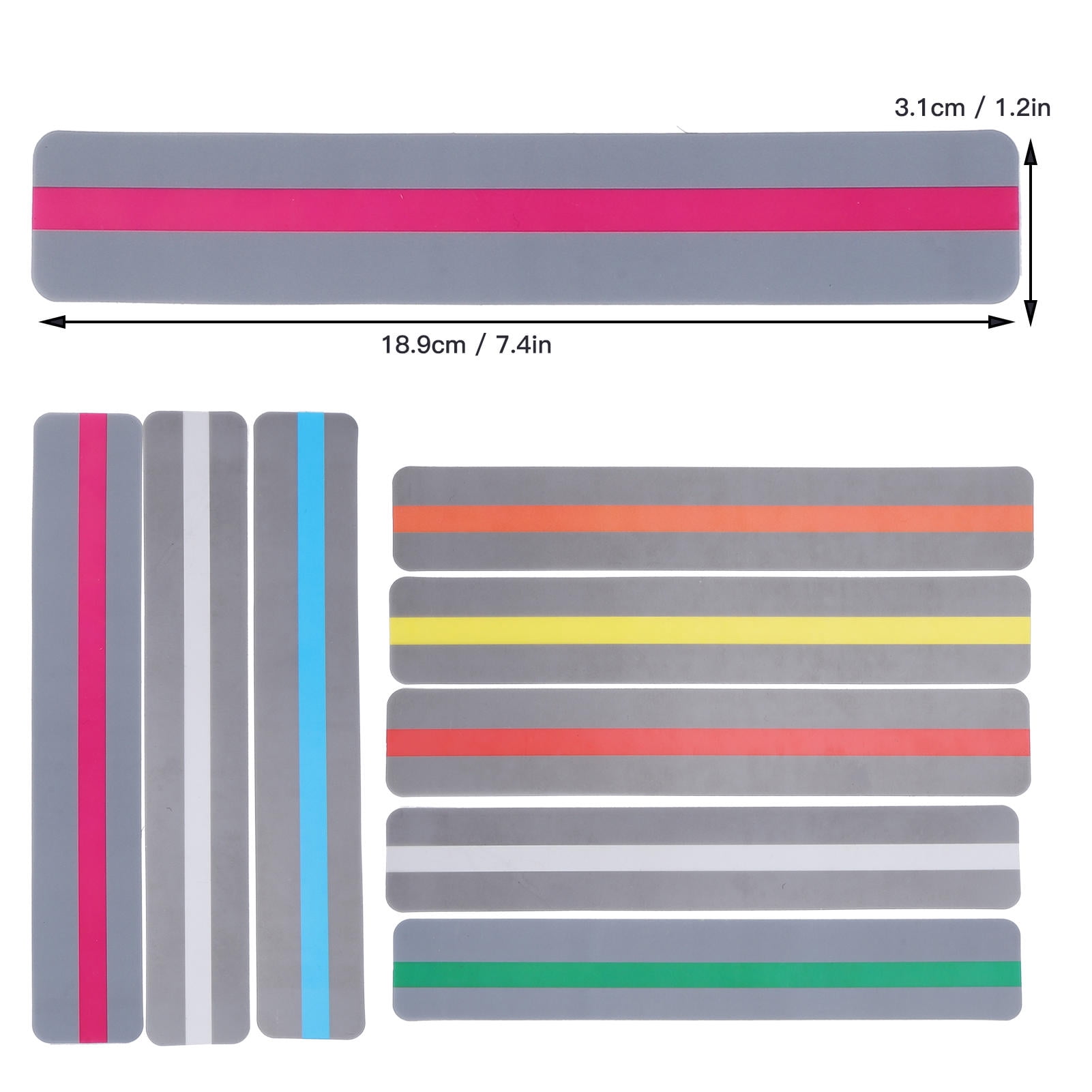 LAZIOEGR 8‑Pack Guided Reading Strips – Color‑Coded PVC Overlays, Bright Transparent Highlights, Small Bookmark Tool for Kids & Beginners