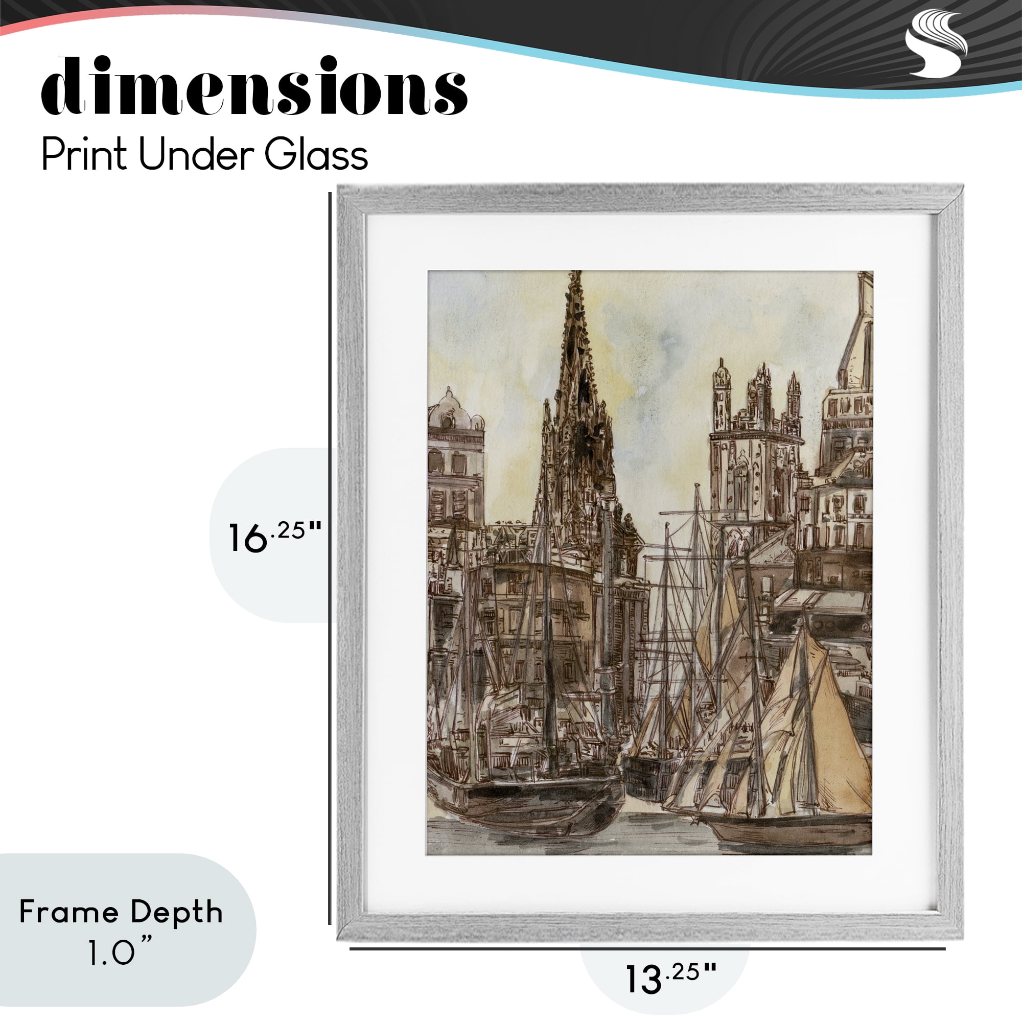Stupell Industries Salted Remnants Harbor Gray Framed Print Under Glass, design by Melissa Wang