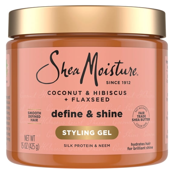 Shea Moisture Define & Shine Styling Gel Flaxseed Coconut & Hibiscus, 15 oz
