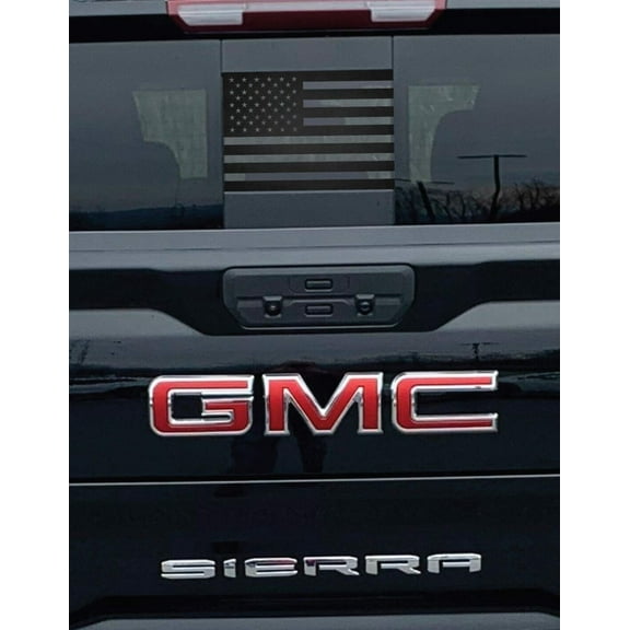 USA American Flag Rear Middle Window Vinyl Decal Fits and Compatible with GMC Sierra 2010 