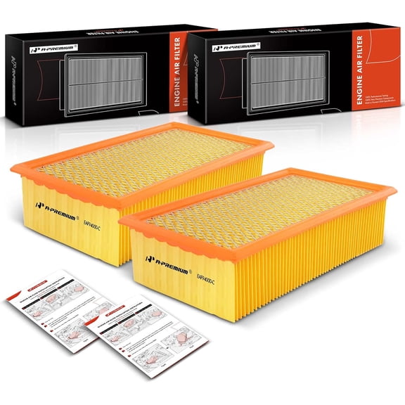 A-Premium 2-PC Engine Air Filter Compatible with Ford F-250 F-350 F-450 F-550 Super Duty 1999-2003, Excursion 2000-2003, V8 7.3L
