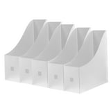 HOMEMAXS 5 Pcs White Desktop Organizer Office Supplies File Storage Box ...